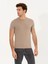 Erkek Vizon Bisiklet Yaka Slim Fit Basic T-Shirt 50263987-VR052 3