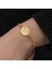 925 Ayar Gümüş Gold Kaplama Tuğralı Kadın Bileklik T8654 1