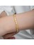 925 Ayar Gümüş Gold Pullu Zincir Kadın Bileklik T8278 3