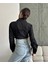 Yanı Kemer Detaylı Crop Gömlek Siyah S4009 5