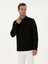 Erkek Siyah Regular Fit %100 Pamuk 3 İplik Polo Yaka Sweatshirt 50318960-VR046 3