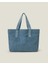 Kadife Alışveriş Çantası Mavi 1