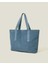 Kadife Alışveriş Çantası Mavi 3