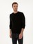 Erkek Siyah Slim Fit Pamuk Karışımlı Bisiklet Yaka Triko Kazak 50318982-VR046 3