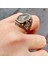 925 Ayar Gümüş Siyah Mineli Osmanlı Tuğralı Erkek Yüzük 2