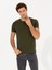 Erkek Haki Bisiklet Yaka Slim Fit Basic T-Shirt 50263987-VR027 1