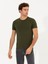 Erkek Haki Bisiklet Yaka Slim Fit Basic T-Shirt 50263987-VR027 3