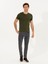 Erkek Haki Bisiklet Yaka Slim Fit Basic T-Shirt 50263987-VR027 4