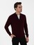 Erkek Bordo Regular Fit Tam Fermuarlı Triko Hırka 50275636-VR014 1