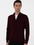 Erkek Bordo Regular Fit Tam Fermuarlı Triko Hırka 50275636-VR014 3