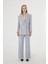 Kadın Gri Poliviskon Blazer Ceket Pantolon Takım 2