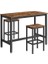 Yemek Masası Seti, 2 Bar Tabureli Bar Masası, Tabure Seti, Barlı Mutfak Tezgahı, Yemek Sandalyeleri, Mutfak, Oturma Odası Vb. Için Rustik Kahverengi LBT15X, 120 x 60 x 90 cm (U x G x Y) 2