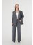 Kadın Antrasit Poliviskon Blazer Ceket Pantolon Takım 4