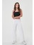 Kadın Beyaz Lastikli Palazzo Pantolon 2