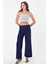 Kadın Lacivert Lastikli Palazzo Pantolon 1
