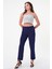 Kadın Lacivert Beli Lastikli Dar Kesim Pantolon 1