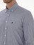 Erkek Lacivert Slim Fit %100 Pamuk Yakası Düğmeli Çizgili Oxford Gömlek 50317994-VR033 7