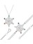 925 Ayar Gümüş Renkli Taşlı Kar Tanesi Kadın Set T7101 1