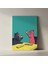 Retro Pop Art Kedi Illüstrasyon Tablosu 2