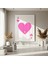 Minimalist Pembe Kalp Ası Illüstrasyon Tablosu 4