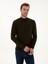 Erkek Haki Slim Fit Pamuk Karışımlı Yarım Balıkçı Yaka Triko Kazak 50318677-VR027 3