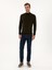Erkek Haki Slim Fit Pamuk Karışımlı Yarım Balıkçı Yaka Triko Kazak 50318677-VR027 4