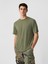 Erkek Haki Keten Karışımlı T-Shirt 5