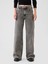 Kadın Siyah High Rise Stride Wide-Leg Jean Pantolon 16