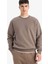 Relax Fit Bisiklet Yaka Kalın İçi Yumuşak Tüylü Basic Düz Sweatshirt T5139AZ25AU 1