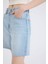 Yüksek Bel Jean Bermuda Şort 5