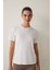 Kırık Beyaz Basic Bisiklet Yaka Tişört 1