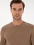 Erkek Camel Slim Fit Yün Karışımlı Bisiklet Yaka Basic Triko Kazak 50315266-VR015 2