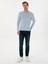 Erkek Açık Mavi Slim Fit Yün Karışımlı Bisiklet Yaka Basic Triko Kazak 50315266-VR003 4