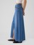 Kadın Mavi Ultrasoft Denim Midi Etek 9