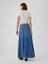 Kadın Mavi Ultrasoft Denim Midi Etek 10