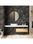 Siyah Renkli Modern Taş Desenli Damarlı Duvar Kağıdı 16,5 M², Silinebilir - Roka 23103-5 3