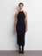 91518 Halter Yaka Midi Elbise-Siyah 3