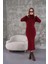 Fitilli Triko Elbise Bordo 2