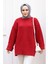 Kırmızı Tesettür Triko Kazak Tunik 87181K 1