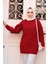 Kırmızı Tesettür Triko Kazak Tunik 7852K 2