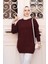 Koyu Bordo Tesettür Triko Kazak Tunik 7852KBR 3