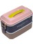 Bento 1000ML Lunchbox Yeni Koleksiyon 2 Katlı 3 Bölmeli Paslanmaz Çelik Sefer Tası Yemek Kutusu 1