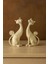 2’li Dekoratif Kedi Biblo Seti – Gold, Bronz, Gümüş, Krem Renkli Polyester Döküm Ev ve Ofis Aksesuarı (20X19 Cm) 1
