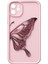 Işıltılı Pembe Kelebek Figürlü iPhone 11 Kılıfı 4