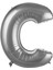 76 cm Gümüş Renk Balon C Harfi 34 Inc Parti Malzemesi 1