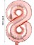 Folyo Balon 8 Rakamı Helyum Balon 100 cm Rose Renk - 8 Yaş Balonu - 8 Yaş Balon -8 Rakam Balon 1