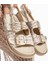 Olira Bej Simli Kemerli Sandalet 2