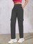 Kadın Antrasit Beli Lastikli Düz Paça Kargo Pantolon 4