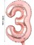 Folyo Balon 3 Rakamı Helyum Balon 100 cm Rose Renk - 3 Yaş Balonu - 3 Yaş Balon -3 Rakam Balon 1