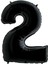 1 Metre Siyah Renk Balon 2 Rakam 40 Inc Parti Malzemesi 1